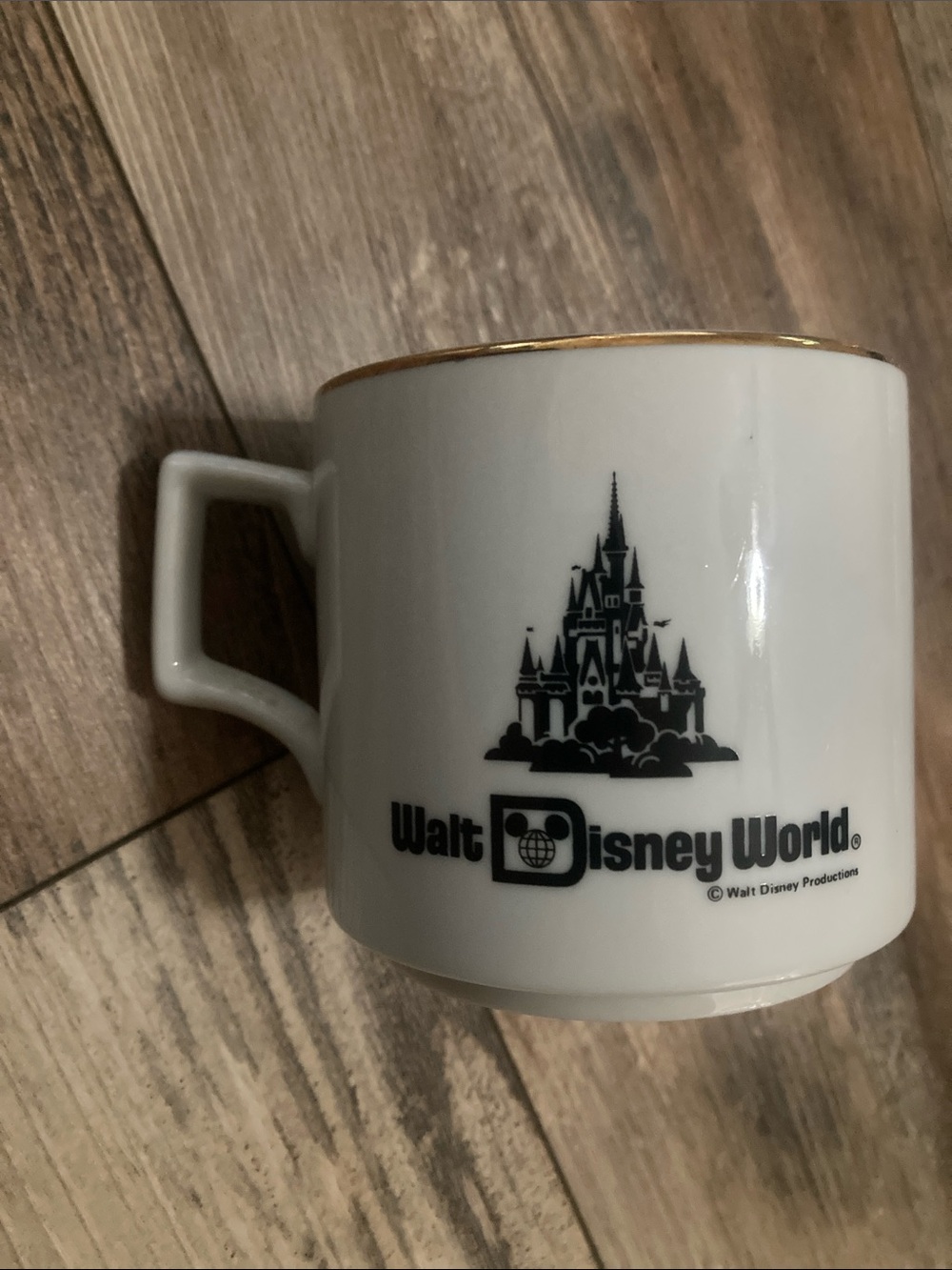 Walt Disney World Vintage Gold Trim Coffee Tea Mug Castle Made In Japan Cup